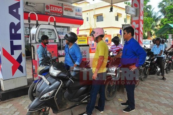 Petrol price hits Tripura, goes Rs. 80.17 